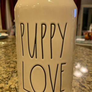 Rae Dunn Dog Treat Canister “Puppy Love”